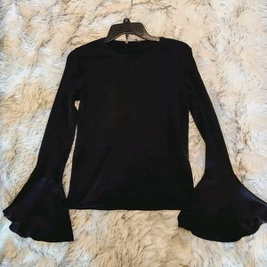 Zara Trafaluc black bell sleeve top